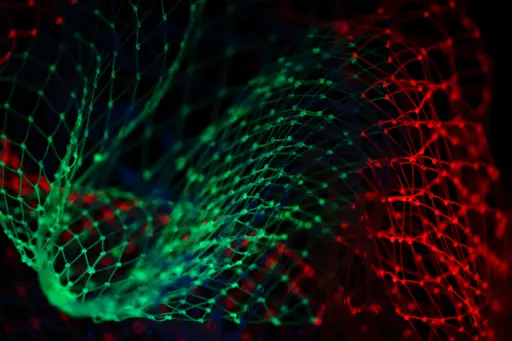 Machine Learning - green and red data points on black background